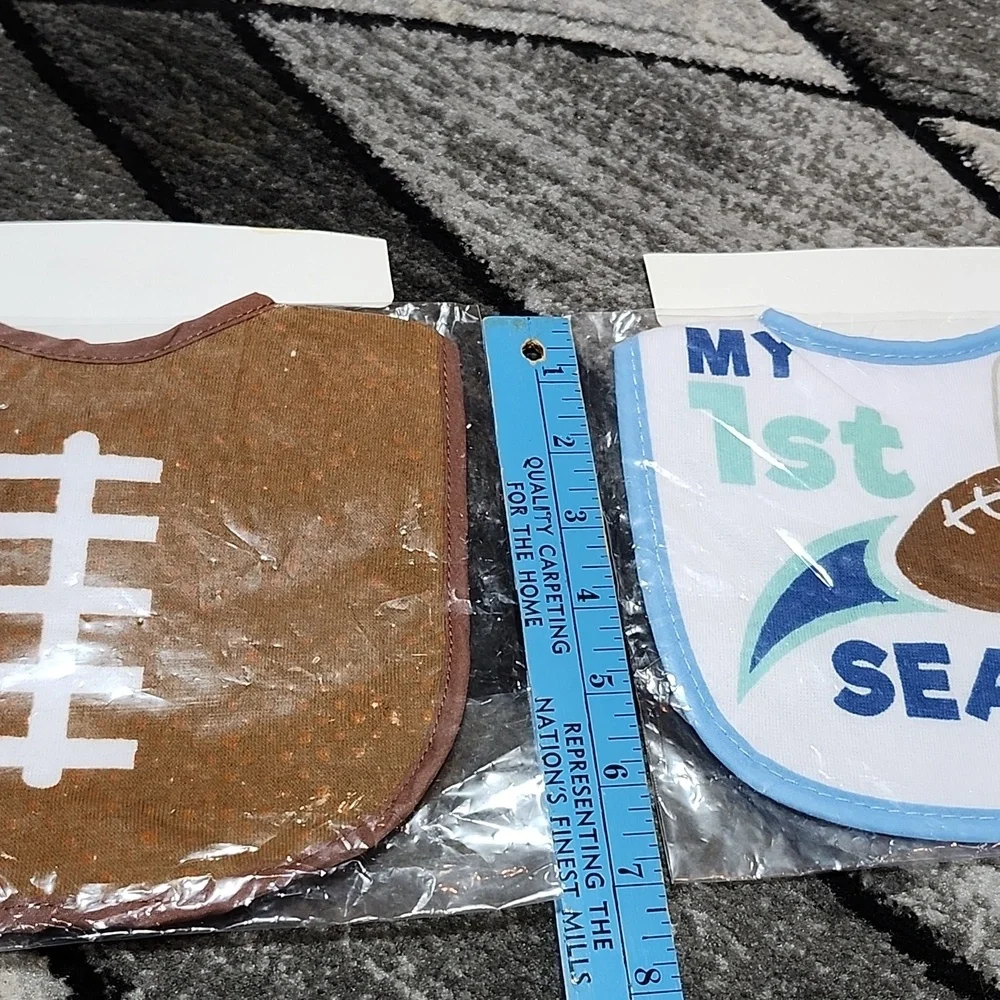 FOOTBALL THEMED SET-OF-2 BABY BIBS BUNDLE